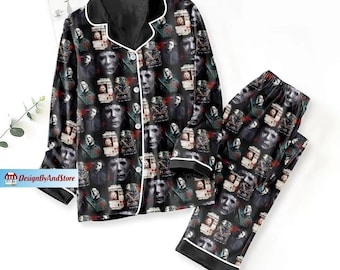 Michael Myers Pajamas Set, Michael Myers Holiday Pajamas, Michael Myers Thick Pajamas, Horror Movie Christmas Pajamas, Set Of Pajamas