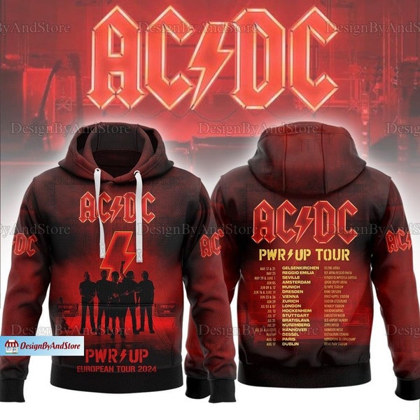 Acdc Tour Hoodies, Acdc Pwr Up Tour Hoodies, Power Up Tour Hoodies, Acdc Band Unisex Hoodie, Acdc World Tour Hoodie, Rock Band Hoodie