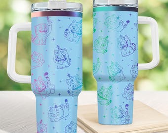 Hunter Tiger Tumbler 40oz, Kpop Demon Hunter Tiger Tumbler, Gift for fan Kpop Lover, Insulated Tumbler, Demon Tiger Gift for Women,