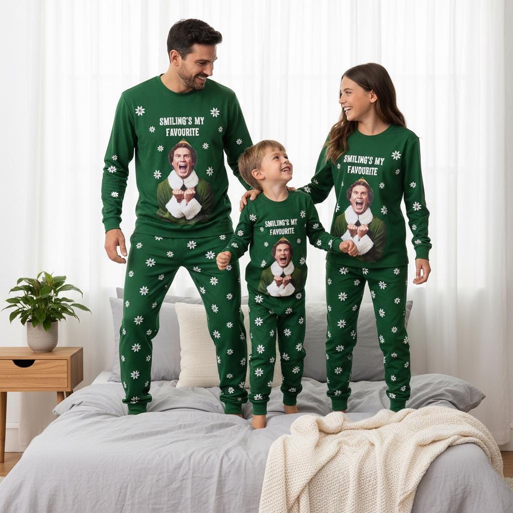 The Bossy Elf Natale Pigiama Idea Famiglia Abbinamento Divertente