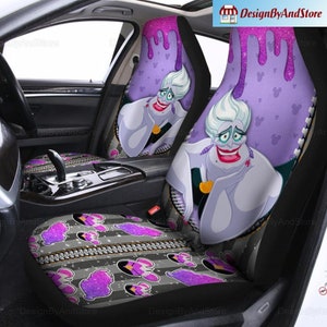 Fundas de asiento de villana Úrsula, fundas de asiento de coche de villana Úrsula, asiento de coche de villana Disney, decoración de coche de La Sirenita, funda de asiento de coche de Úrsula