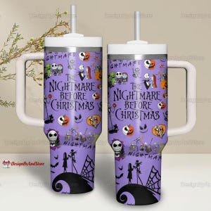 Jack und Sally 40 Unzen Becher, Disneyland Paar Becherschale, Kürbis König Kaffeebecher, Alptraum Weihnachtsbecher, Halloween Geschenk