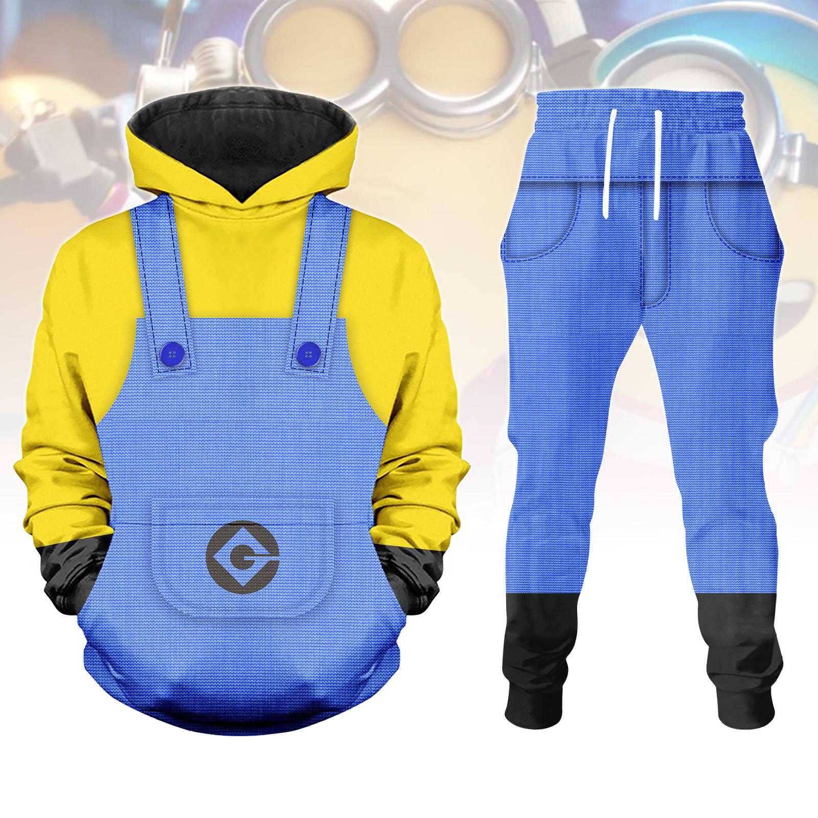 Discover Minion Hoodie Costume 3D Jogger Set for Halloween, Christmas, Family Group Outfit