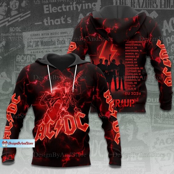 Acdc Pwr up Hoodie Power World Tour Hoodie Acdc Rock Band Hoodie Acdc Tour Unisex Hoodie Acdc Band Aesthetic Hoodies Acdc Gift Etsy