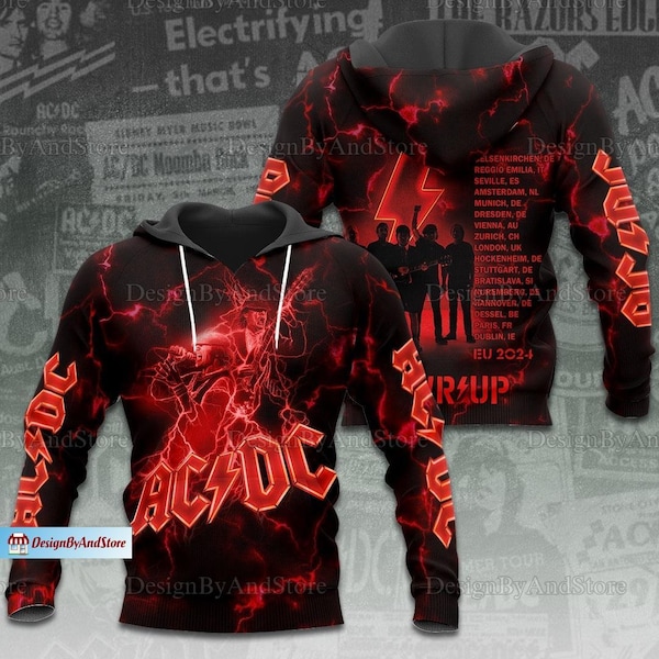 Acdc Pwr Up Hoodie, Power World Tour Hoodie, Acdc Rock Band Hoodie, Acdc Tour Unisex Hoodie, Acdc Band Aesthetic Hoodies, Acdc Hoodie