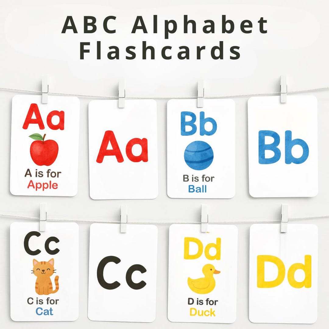 ABC Alphabet Flashcards in English | Watercolor Alphabet Cards for Kids ...