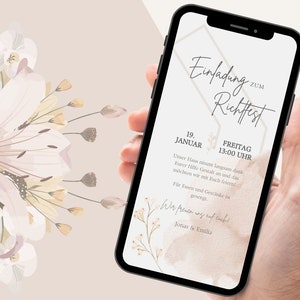Cyfrowe zaproszenie na ceremonię zawieszenia wiechy | Ceremonia zawieszenia wiechy w celu personalizacji | Zaproszenie na budowę domu do wysłania za pośrednictwem Whatsapp |