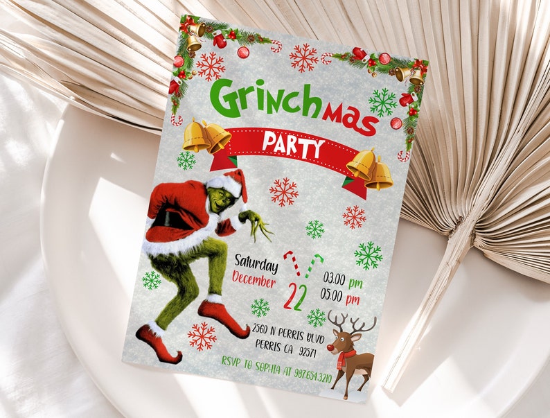 Editable the Grinch Christmas Party Invitation Template Etsy Editable the Grinch Christmas Party Invitation Template Etsy