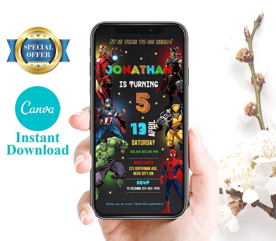 Editable Mobile Birthday Invitation Template, Birthday Party ...