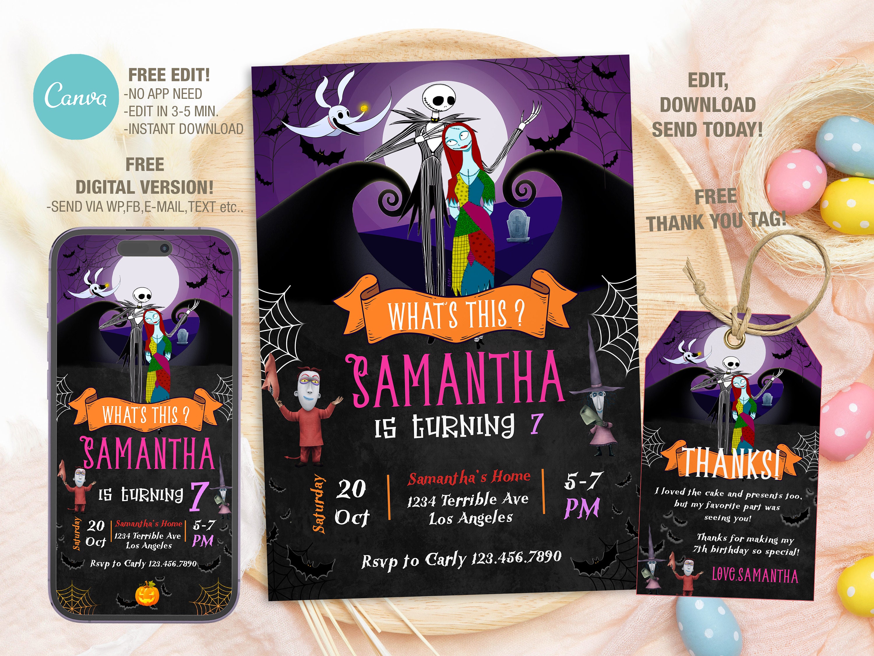 Coraline Digital Invitation Template, Coraline and Wybie Invitation, Tim  Burton Coraline Birthday, Coraline Birthday Decorations 