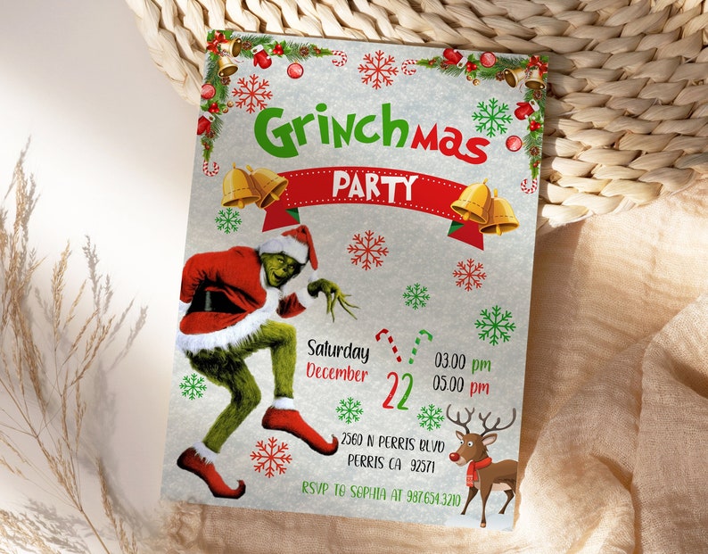 Editable the Grinch Christmas Party Invitation Template Etsy Editable the Grinch Christmas Party Invitation Template Etsy