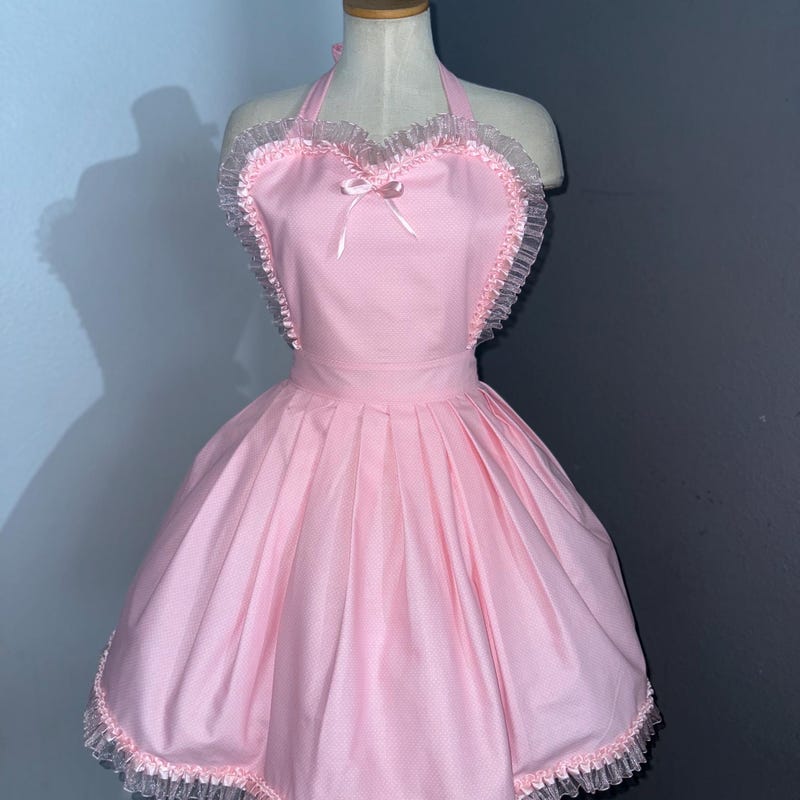 Pink Ruffle Apron - Etsy