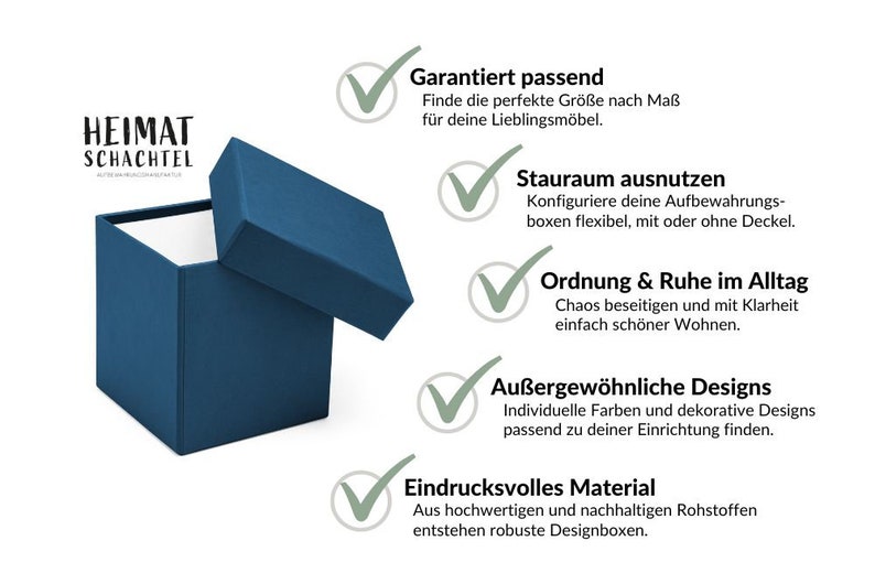 Aufbewahrungsbox mit Deckel Geschenkbox Schachtel Kiste blau personalisierbar indiv. Farbe & Maß auf Anfrage Heimatschachtel Bild 9