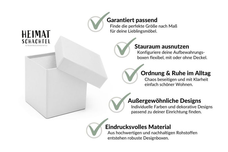 Aufbewahrungsbox mit Deckel Geschenkbox Schachtel Kiste weiß personalisierbar indiv. Farbe & Maß auf Anfrage Heimatschachtel Bild 9