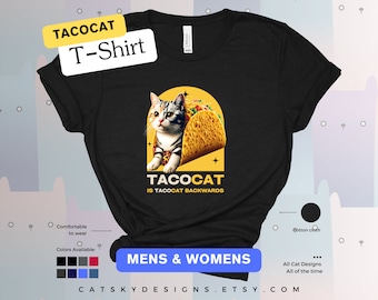 Camiseta Kitten 'TacoCat' - La camisa Purrfect Palindrome para dueños de gatos que aman los tacos de Catsky Designs