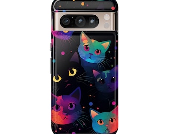 Bunte Katze Gesicht Handyhülle | Perfekt für Katzenliebhaber von Catsky Designs