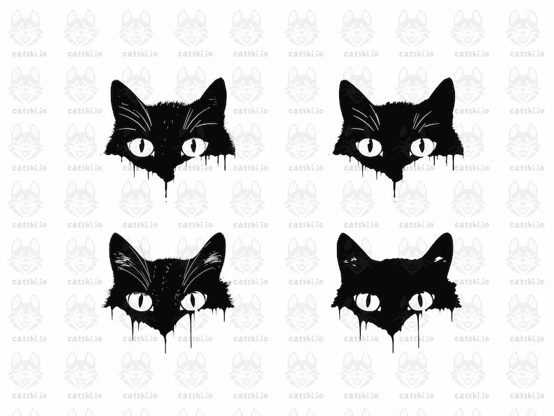 Drippy Cat SVG / Silhouette / Scary Cat / Creepy Cat / Halloween Cat