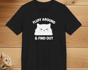 Camiseta unisex divertida con gato peludo, regalo para amantes de los gatos, ropa para mamás gatas, camiseta para papás gatas, camiseta de gato esponjosa, regalo para dueños de gatos, camiseta de manga corta