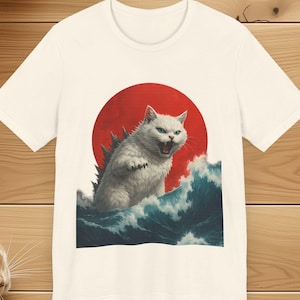 Catzilla Unisex Tee, Cat Lover Shirt, Funny Cat Graphic T-Shirt, Kitty Print Top, Cute Pet Tee, Animal Lover Gift