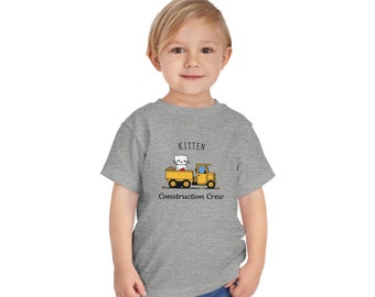 Kids Kitten T-Shirt, Kitten Construction Crew | Cat T-Shirt for Toddlers by Catsky Designs