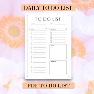 To Do List, Task Tracker, Productivity Tool, Daily To Do List Tracker Template, To Do List Digital Download, Daily To Do, To Do Template
