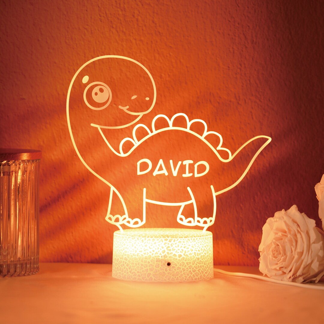 Custom Dinosaur Night Light Kids Acrylic Night Light for Kids Etsy