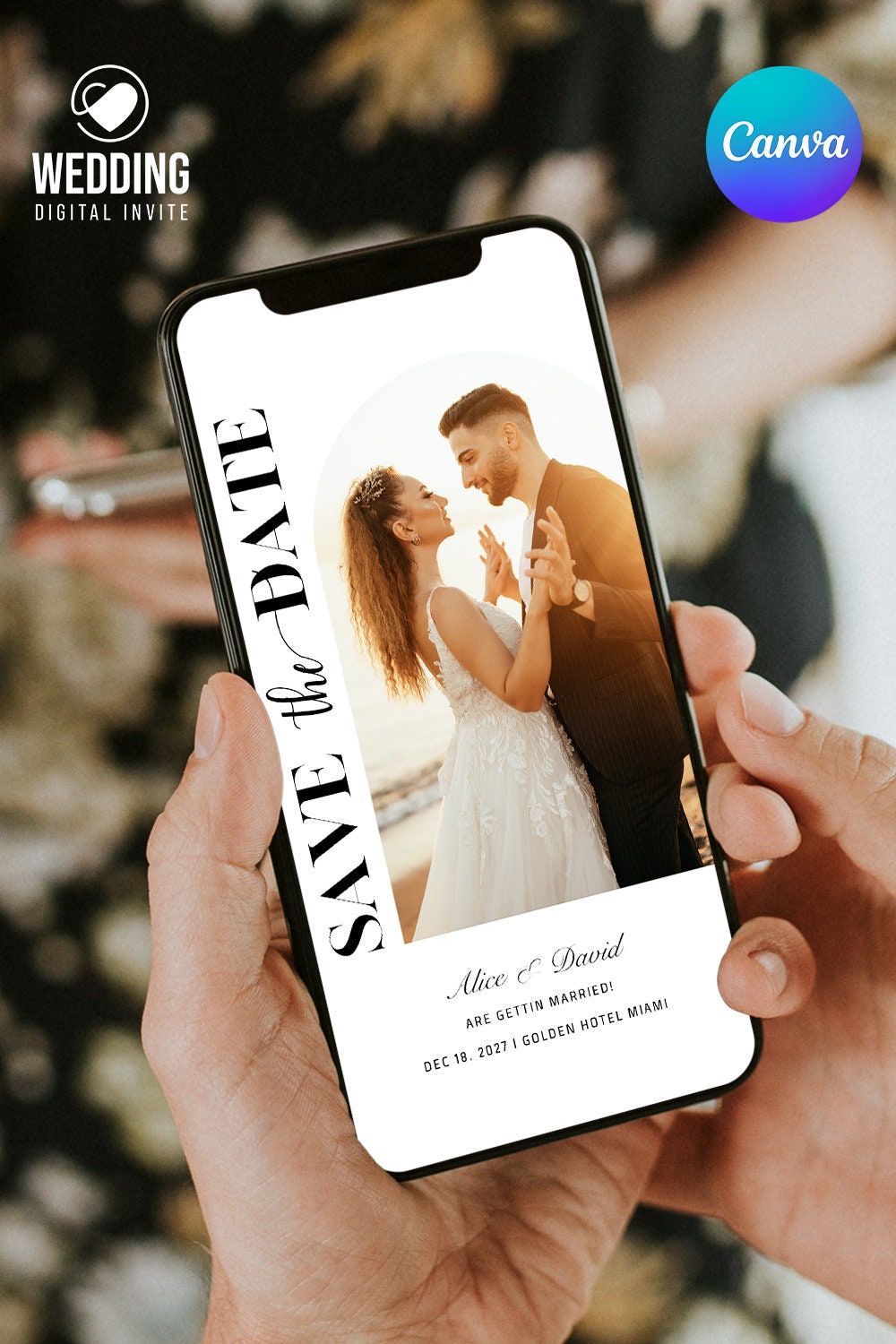 Digital Save the Date Template With Photo, Save the Date Digital