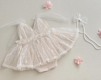Lace Newborn Outfit, Newborn Dress, Newborn Photography Outfit, Newborn Lace Dress, Newborn Props Set, Newborn Photo Prop,