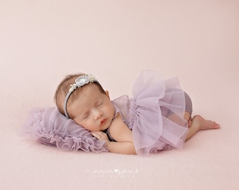 Lavender Tulle Newborn Dress: Baby Photo Prop Outfit