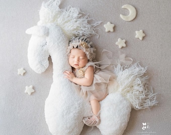 Newborn Tulle Dress Outfit, Baby Photo Prop, Bonnet and Pillow