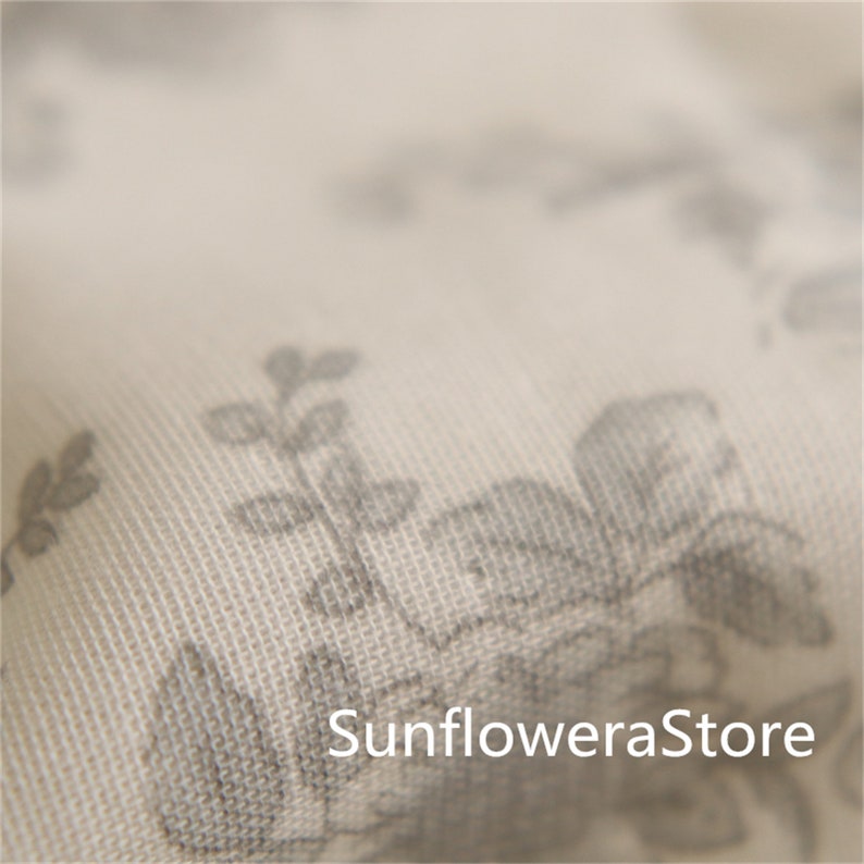 100 Cotton Duvet Cover Set Gray Flowers Comforter Cover Pillowcases