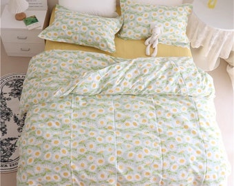 2023 Sunflower Bedding Floral Bedding Set Cotton Twin Full Queen Duvet Cover Sunflower Bedding Accessory Flower Dorm Bedding Comforter Cover