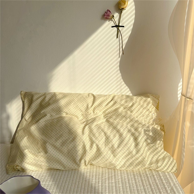 Vintage Floral Pillowcases Purple Green Pillow Shams Cotton Pillow