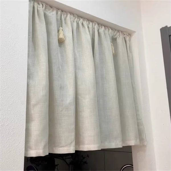 Short Kitchen Curtain Linen Cupboard Curtain Plain Color Curtain Door Curtain Hideaway Curtain Hooks Curtain Cafe Curtain Simple Curtain