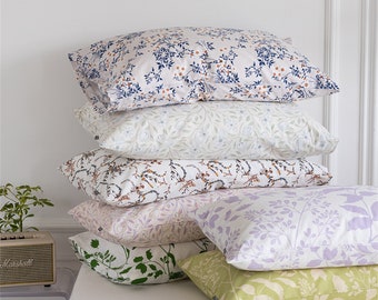 8 Colors Available Floral Pillowcases 100% Cotton Pillowcases Country Style Pillow Shams Floral Bedding Accessories Envelope Pillowcases