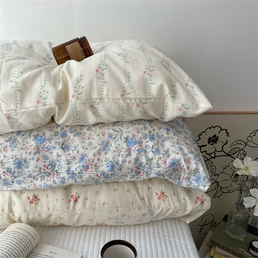 Standard Pillowcases Floral Pillow Shams Flower Pillowcases Vintage