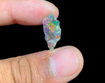 1.80 Ct, 100% Natural Ethiopian Black Opal, Welo Black Opal Crystal, Rainbow Black Opal, Black Opal Rough Specimen For Making Jewelry