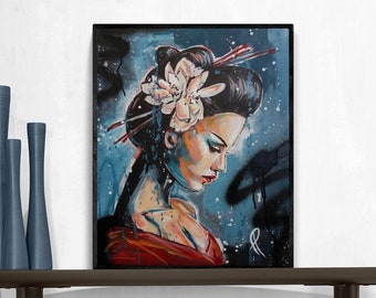 Modern Geisha "Mei", original acrylic painting