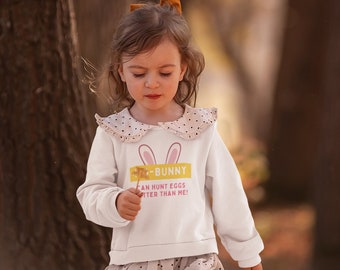 Easter Bunny Sweatshirt for kids perfect children sweater for easter egg hunt competition Rabbits easter jumper spring gift luxury easter