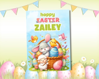 Personalized Easter Coloring Book for Kids, Easter Basket Stuffer, Custom Children Easter Activity Pages, Toddler Easter Gift, Egg hunt