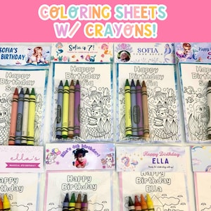Custom Mini Coloring Pages with Crayons, Affirmation, Personalized Kids Party Favors, Classroom Gifts, Affordable Goodies Bags, Free Design