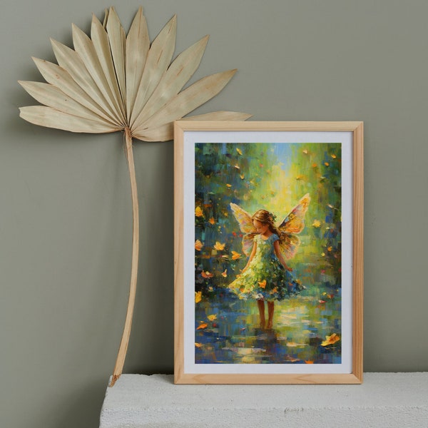 Fairy Painting, Wall Art, Home Decor, Painting, Child Fairy Painting, Wall Decor,  Fairy   - DOWNLOAD, PRINTABLE ART