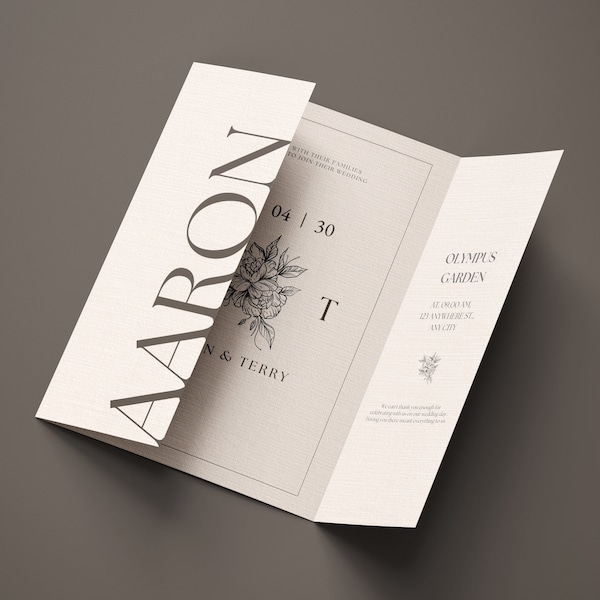 Canva Gatefold Invitation Etsy