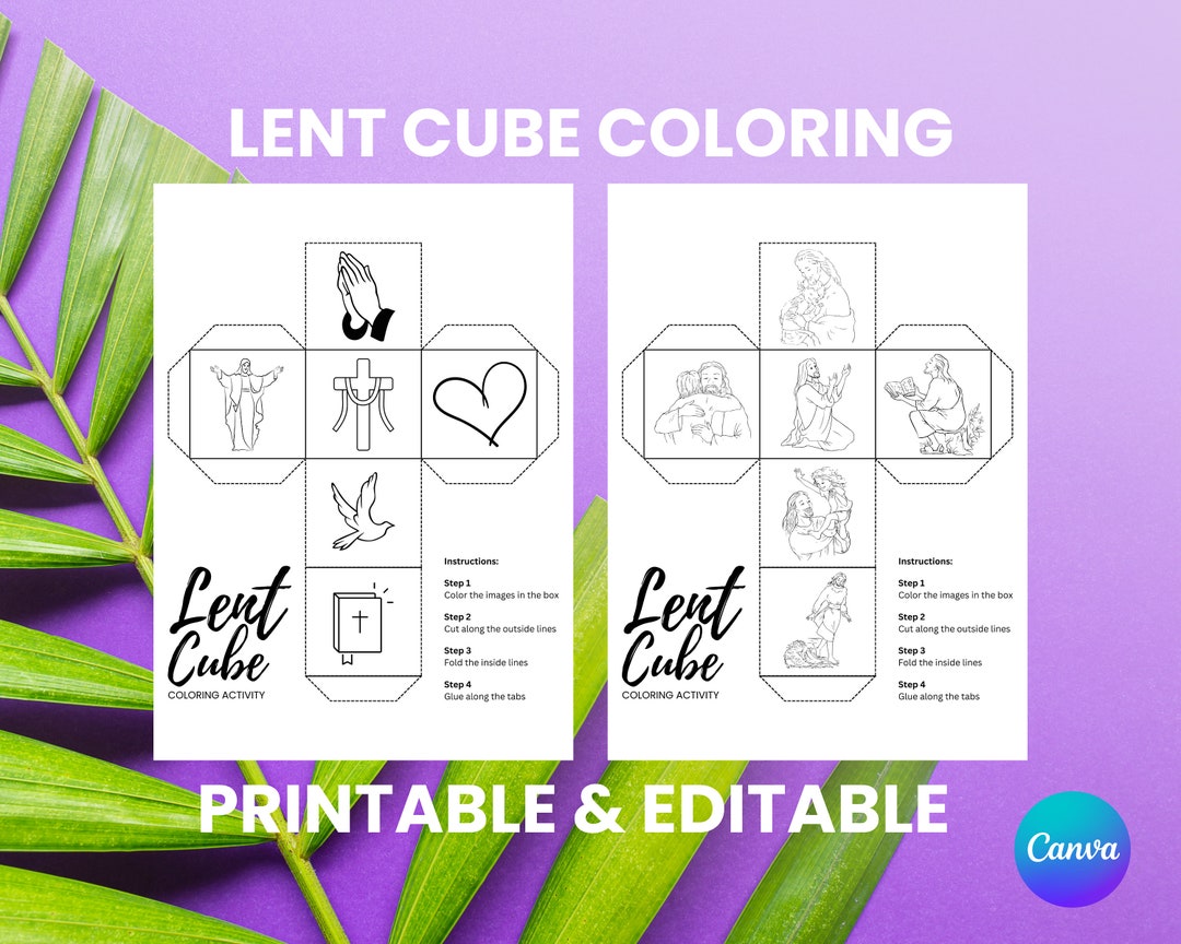 Lent Cube Lent Cube Activity UK Prayer Cube Catholic Lent - Etsy