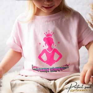 Gymnastics Girl T-shirt for Gymnast Gift for Niece Bright Pink Sport Shirt for Daughter Dancing Top for Queen of Gymnastics Eye Catching Tee