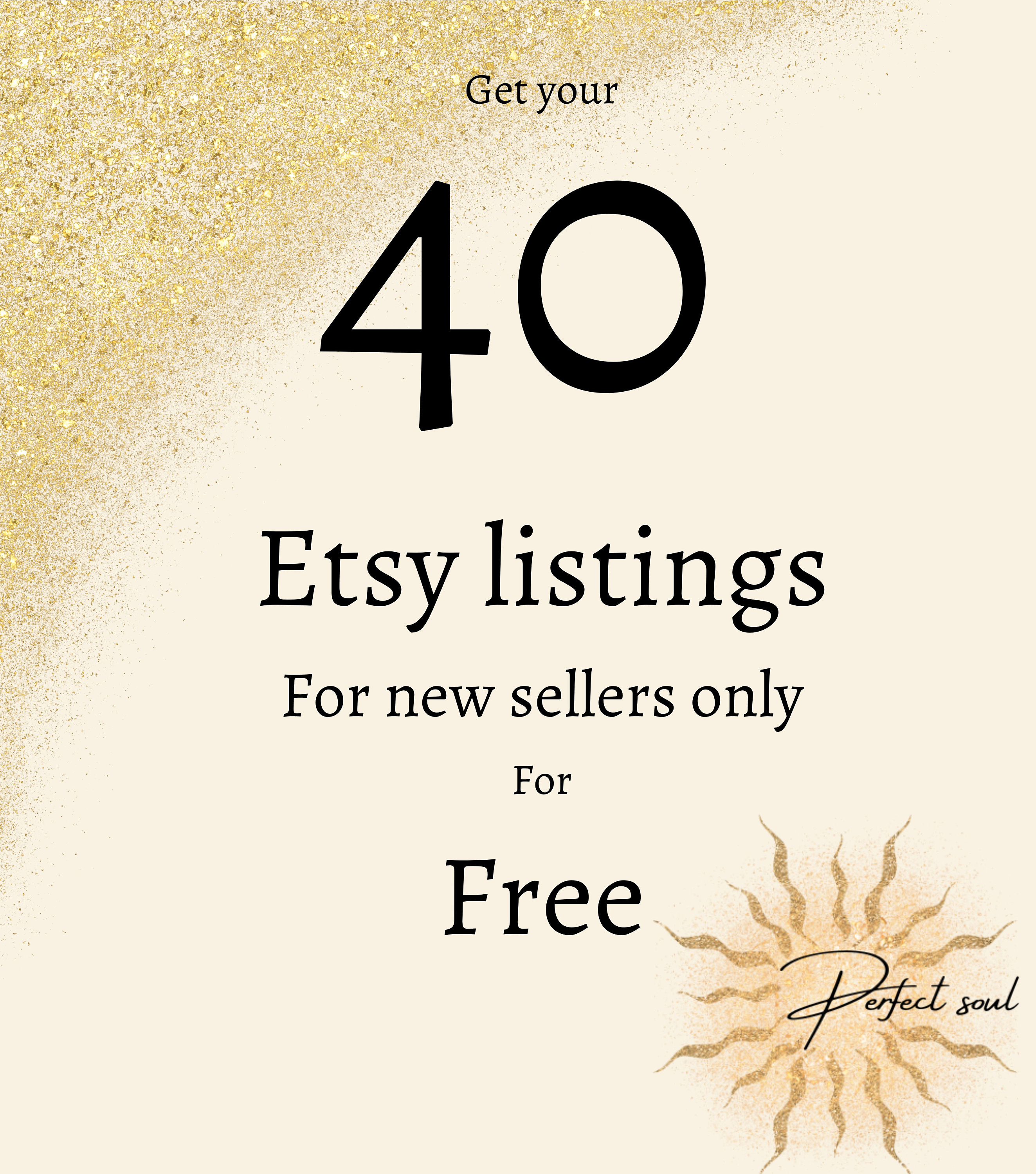 40 Etsy listings for free for new sellers, New sellers, New Shop owners, 40 free listings, Promotion, Get started, Etsy free listings