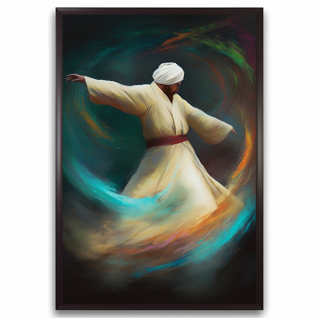Rumi Whirling Dervish Printable Wall Art. Pastel Colour Palette Sufi ...