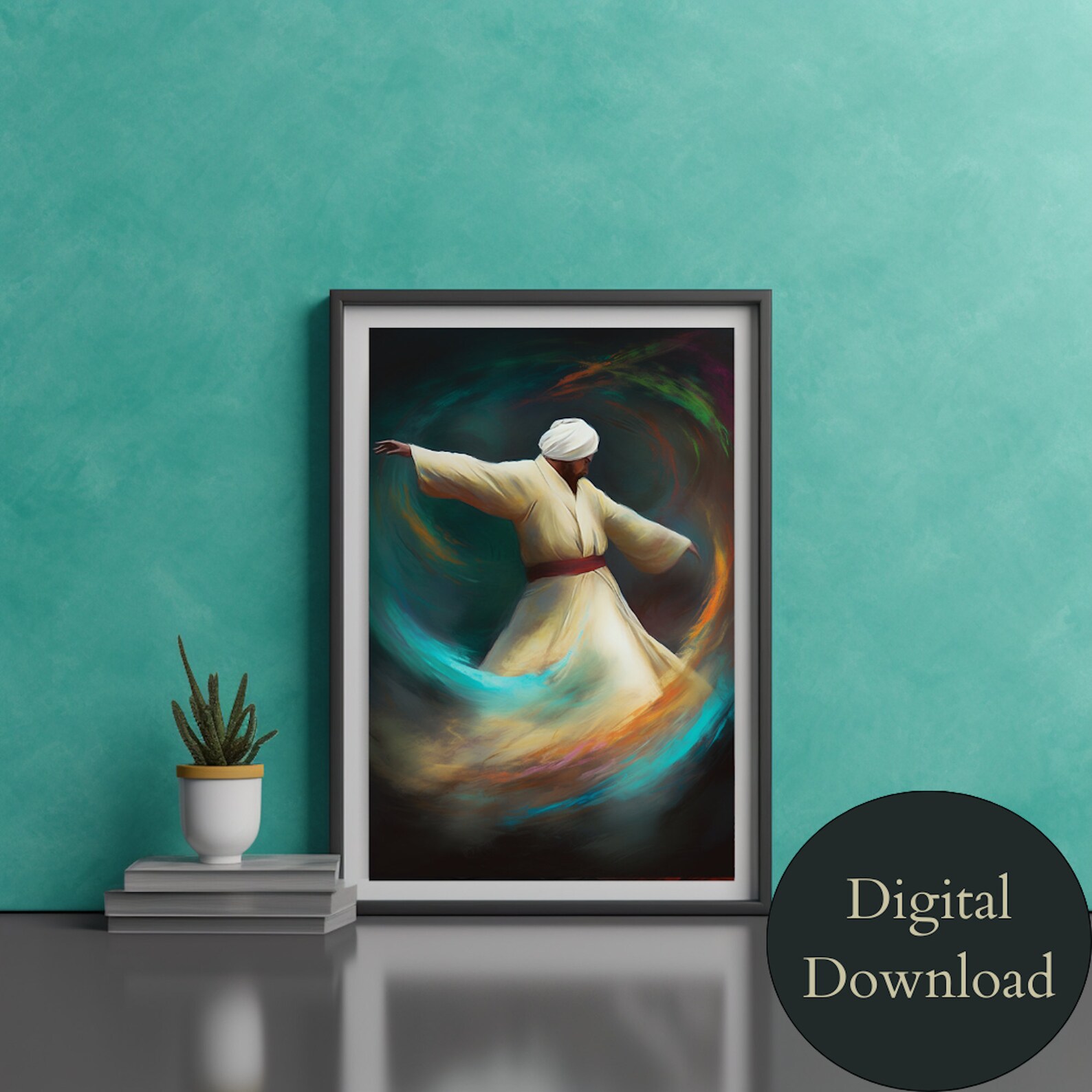 Rumi Whirling Dervish Printable Wall Art. Pastel Colour Palette Sufi ...