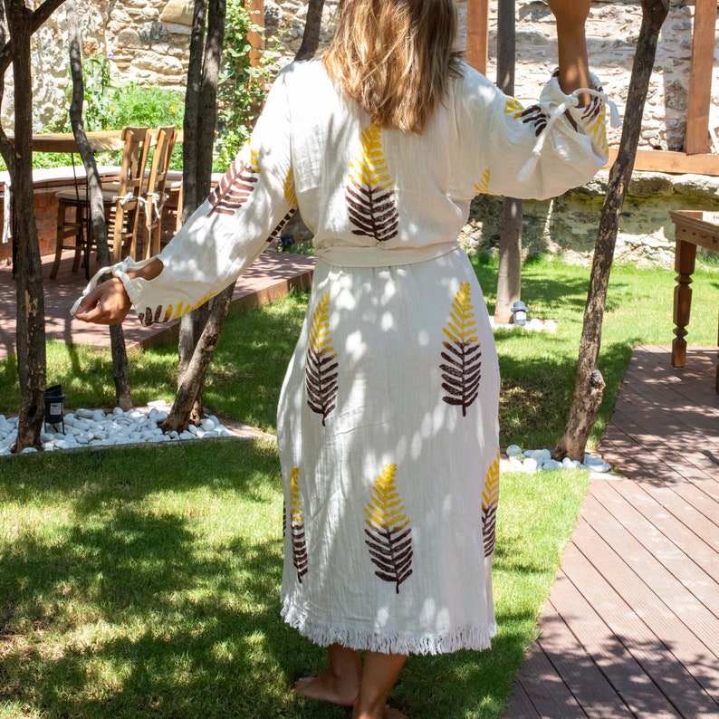 beach wear, beach cover up, boho robe, long white robe, kimono women, bridesmaid robe, cotton robe, festival wear, robes for women, boho kimono, stone printed kimono, lounge wear, evil eyes robe