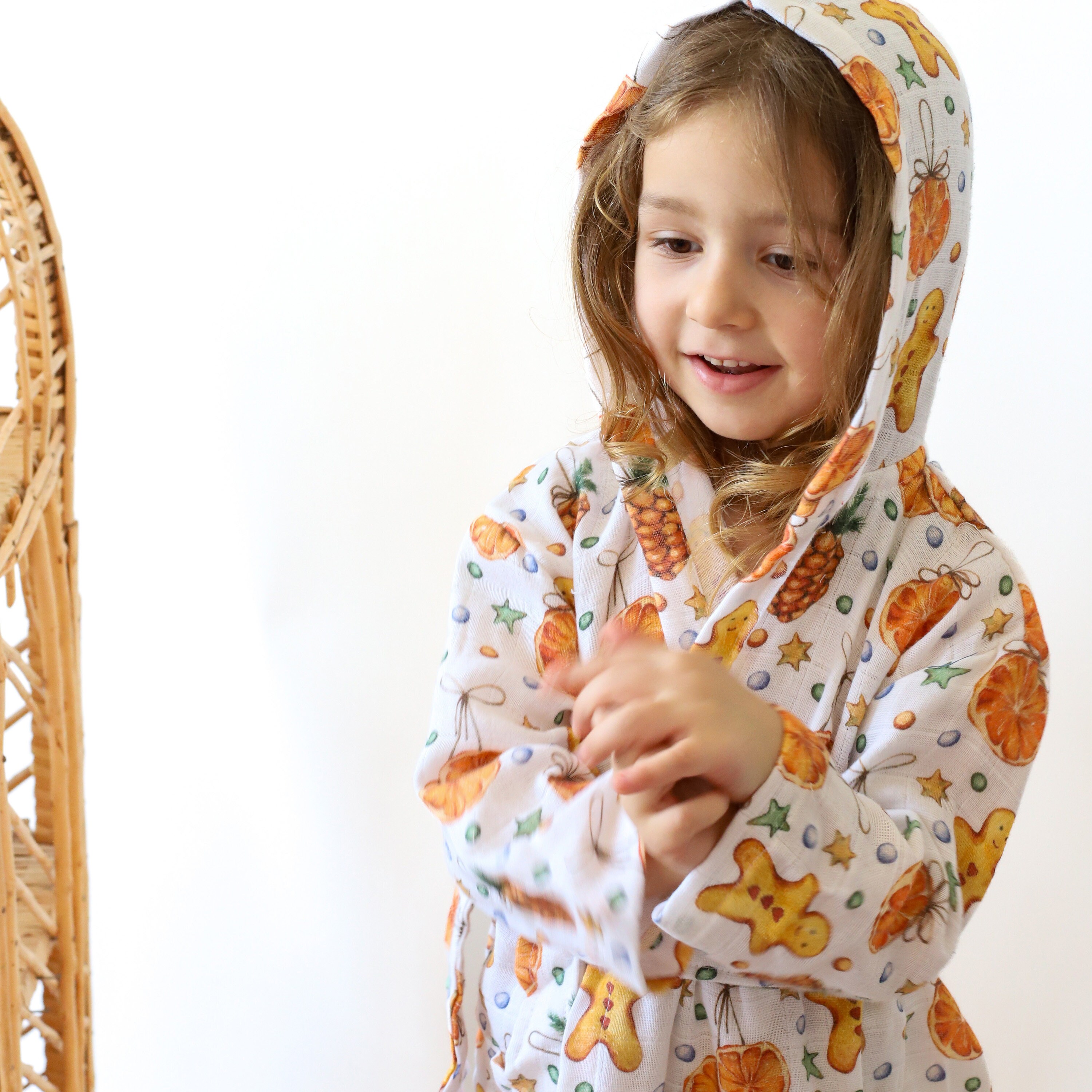 2 Layer Muslin Patterned Kids Bathrobe Soft Turkish Cotton Etsy